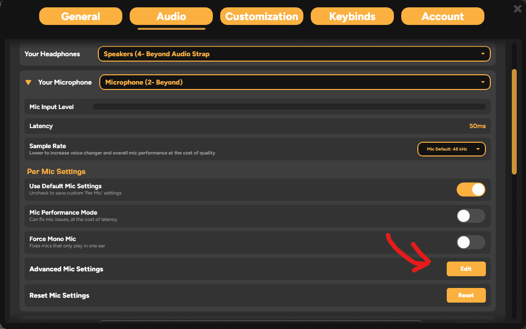 Advanced Mic Settings in SmoredBoard
