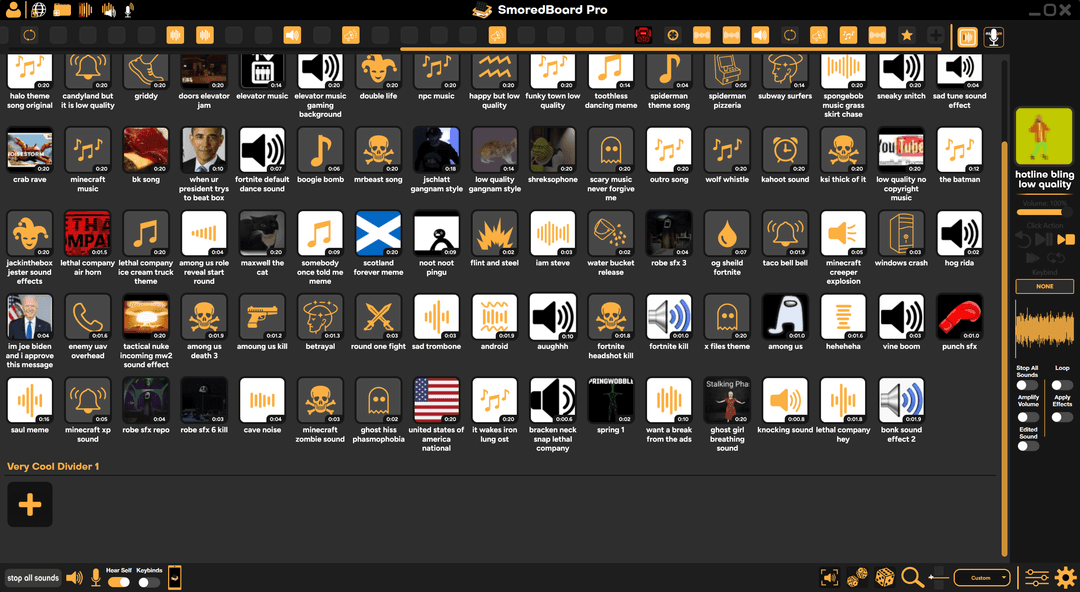 Divider in a SmoredBoard profile