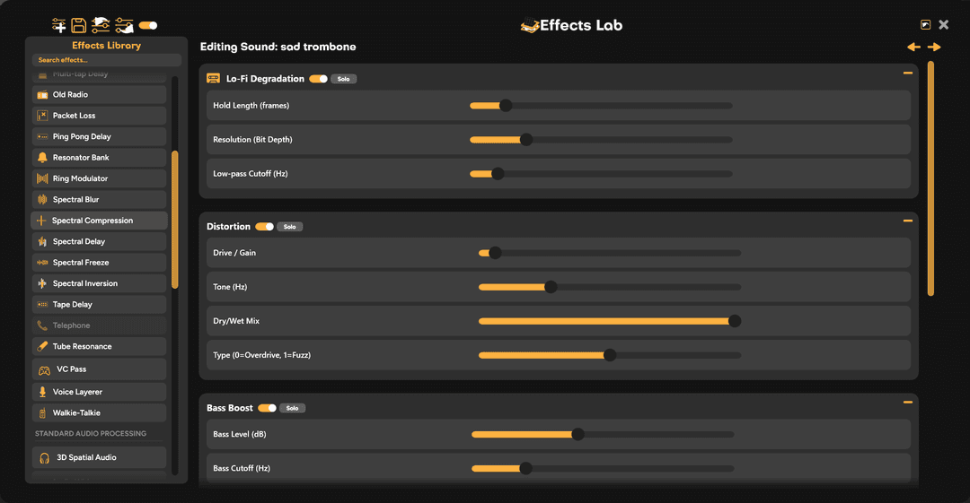 Effects lab