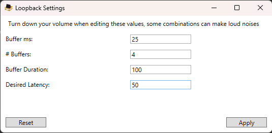 Loopback Settings in SmoredBoard