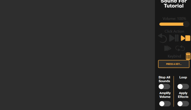 SmoredBoard keybind input field in sidebar